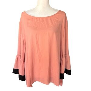 New York & Co. Top 3/4 Bell Sleeve Career Blouse Women’s SZ XXL Orange NEW